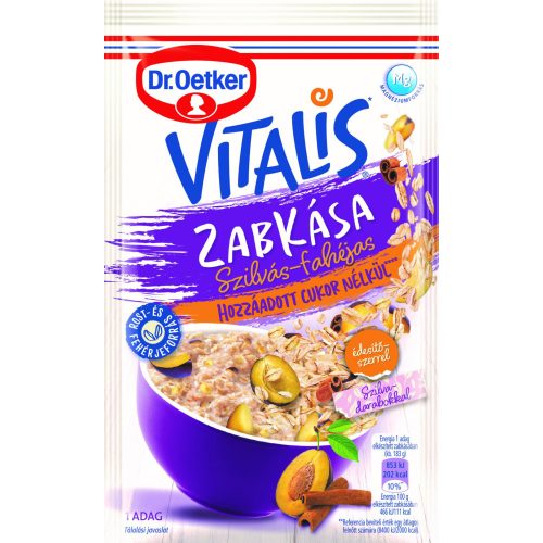 Dr.oetker vitalis zabkása szilvás-fahéjas hozzáadott cukor nélkül 58 g